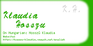 klaudia hosszu business card